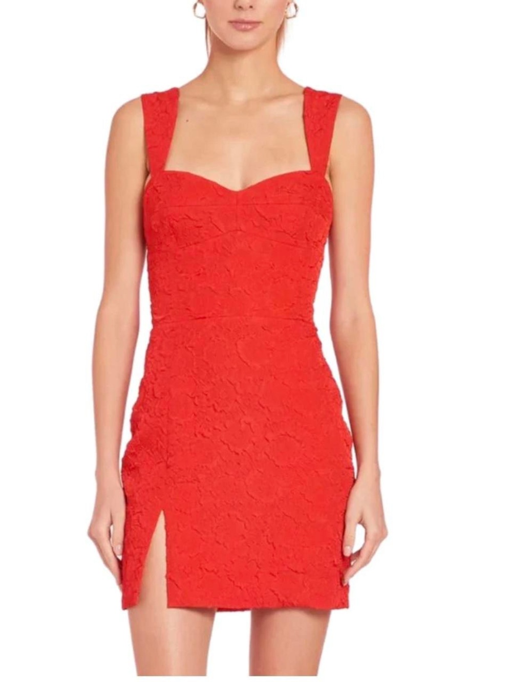 Amanda Uprichard Jordy Sweetheart Neckline Dress Ruby Red Large